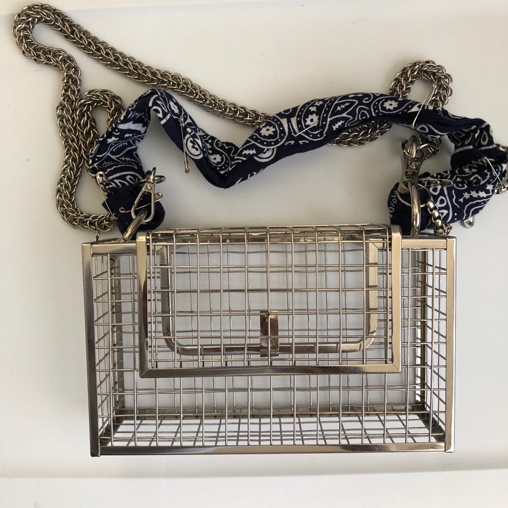 Chain cage box rectangular bag